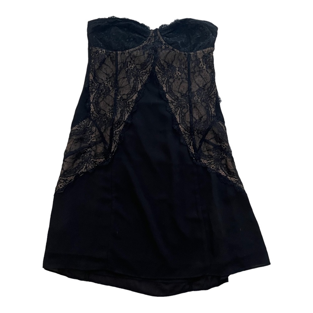 I am gia black lace mini dress
